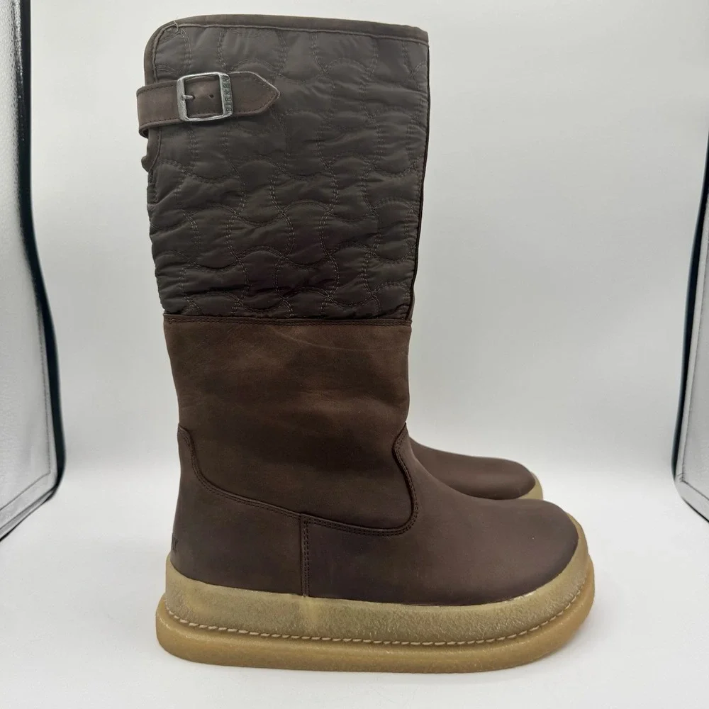 Birkenstock Iskut‎ Boots Women's Size 7 EU 38 Brown Leather Fleece-Lined